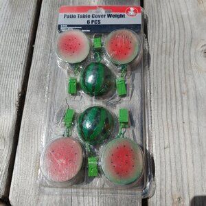 WATERMELON Patio Table Cover Weight 6 Piece Brand New in Package BNIP